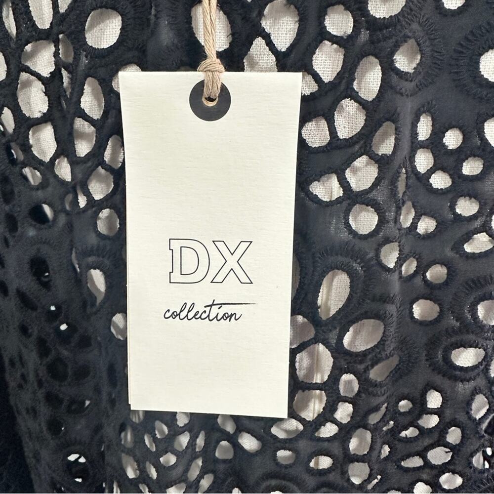NWT DX Collection Black Eyelet Lace Maxi Dress Size S Beach Resort Cover Up - Picture 7 of 12